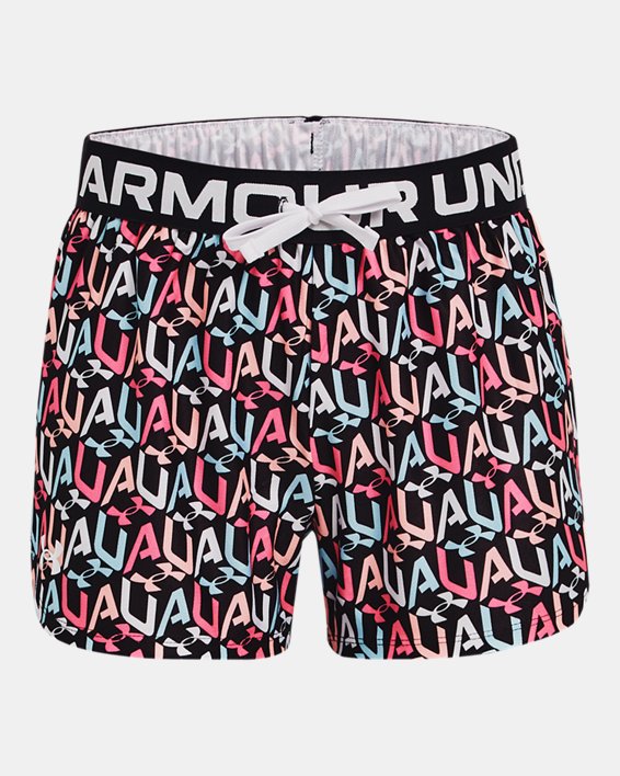 Girls' UA Play Up Printed Shorts in Black image number 0
